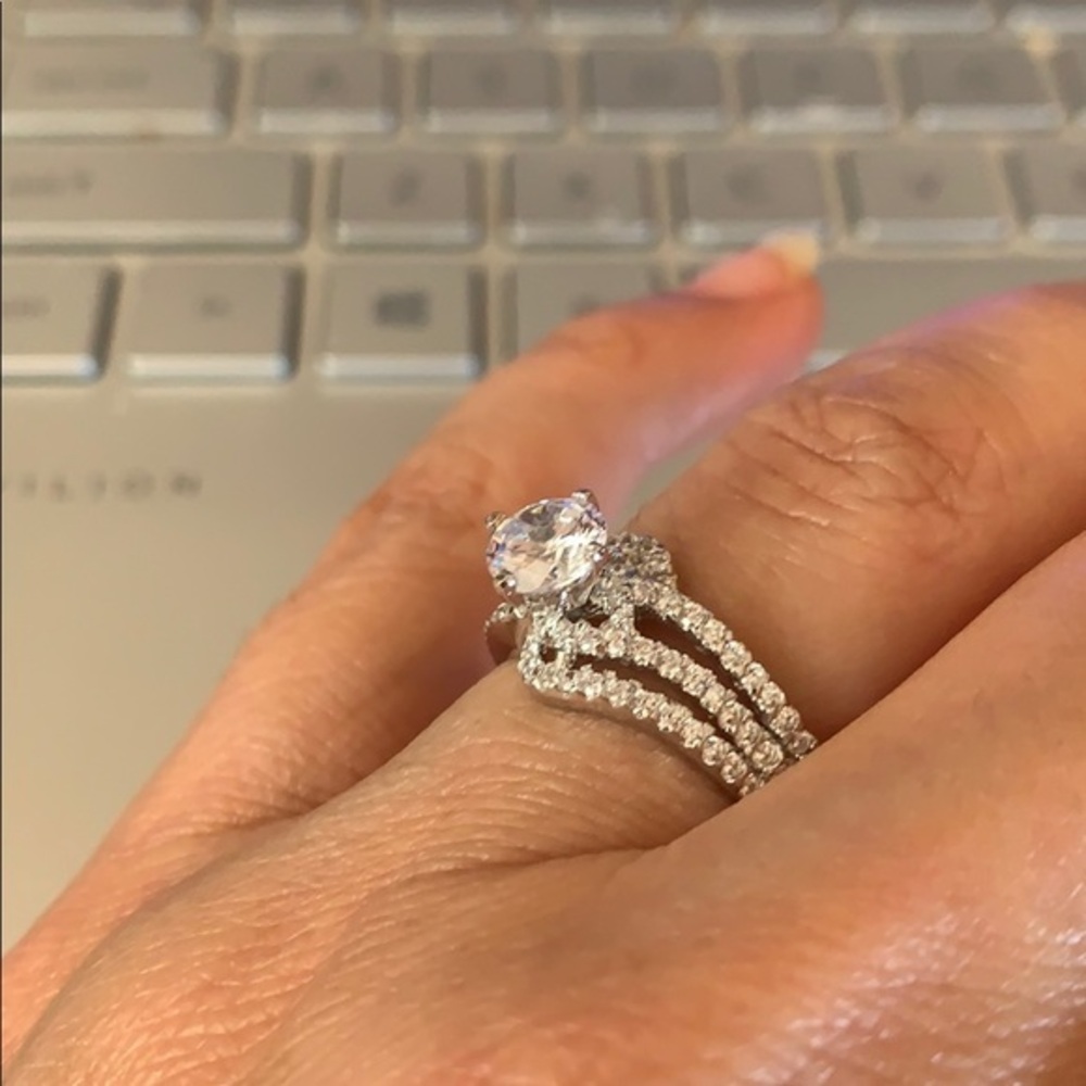 0.75ct Round CZ Engagement Ring
